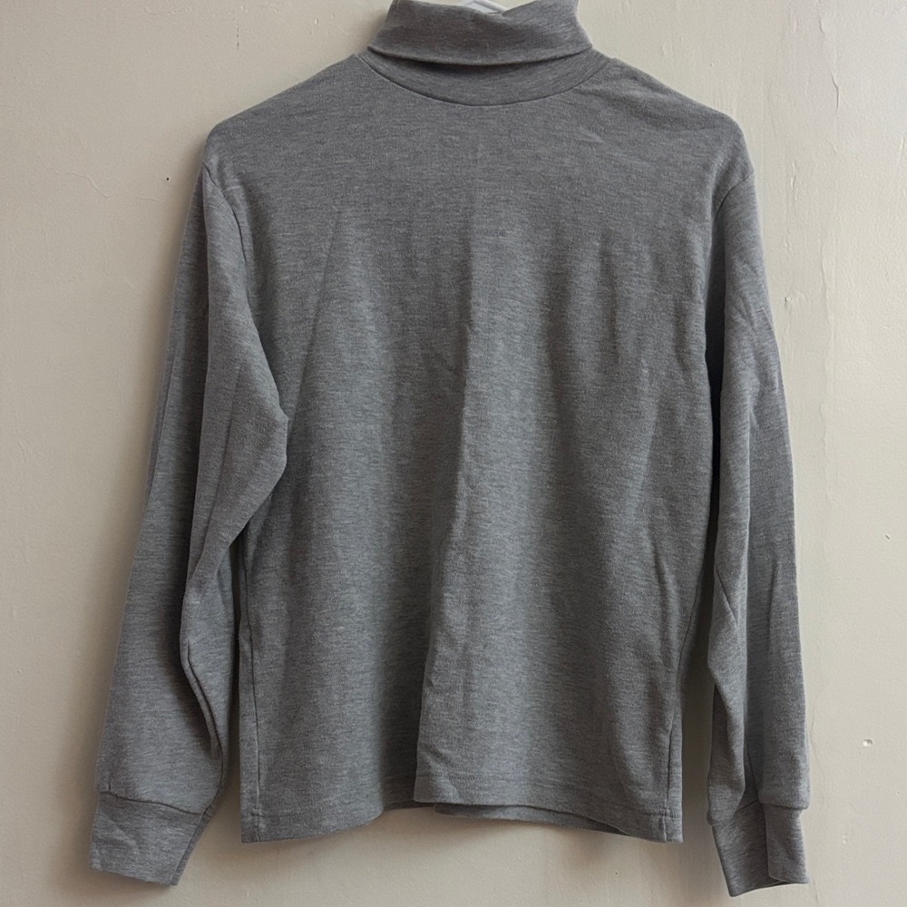 Gray Turtleneck Sweater Top